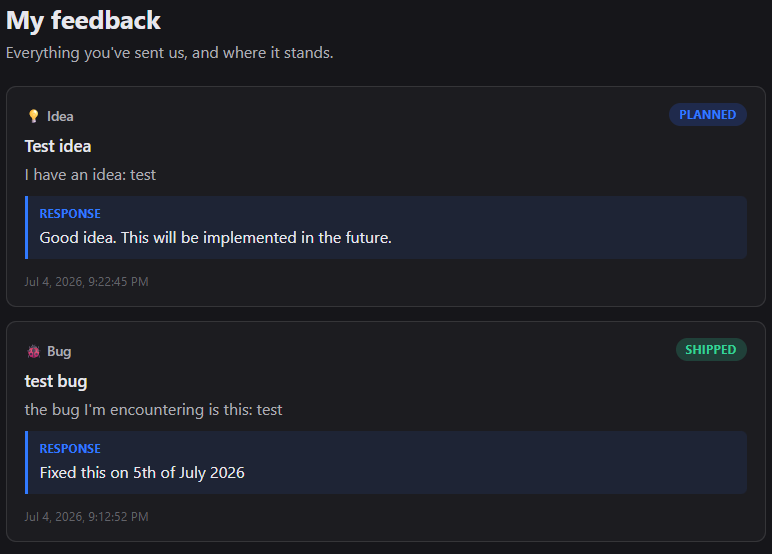 Send feedback & report bugs