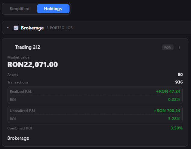 Switch between portfolio view and holdings