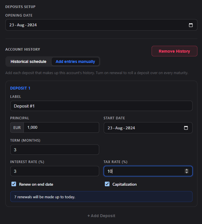 A better deposits & bonds portfolio creation form