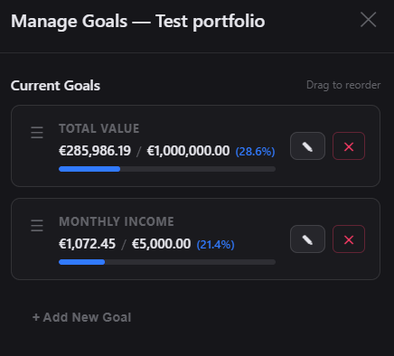 Portfolio goals